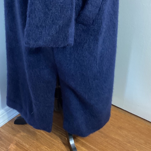 NWOT ISAAC MIZRAHI LIVE WOMAN  PLUS 2X LONG NAVY COAT NOTCH COLLAR - Picture 6 of 13